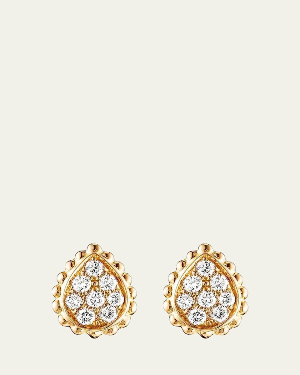Serpent Boheme Extra Small Diamond Stud Earrings in Yellow Gold